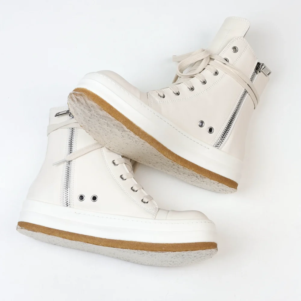 RO Geobasket High-Top-Sneakers aus Rindsleder mit runder Zehenpartie und Schnürung – Bild 8