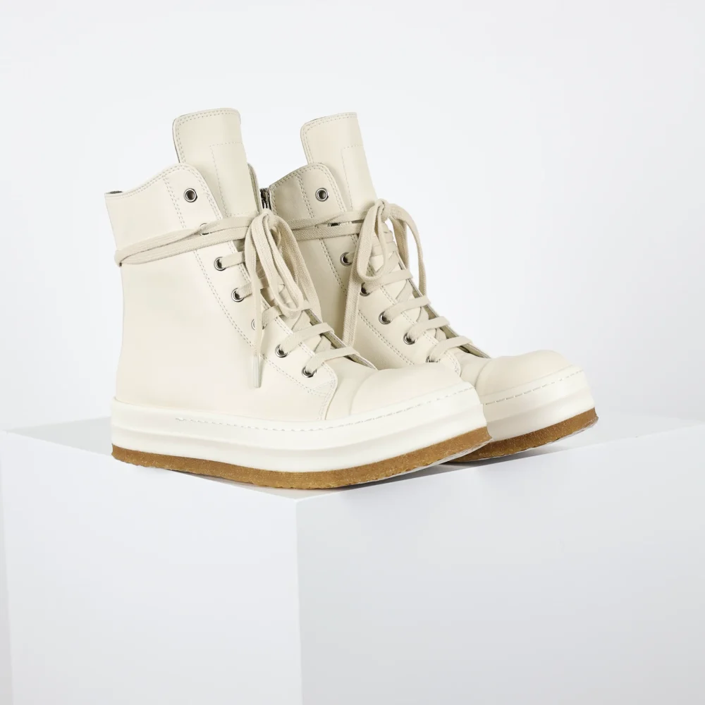 RO Geobasket High-Top-Sneakers aus Rindsleder mit runder Zehenpartie und Schnürung – Bild 2