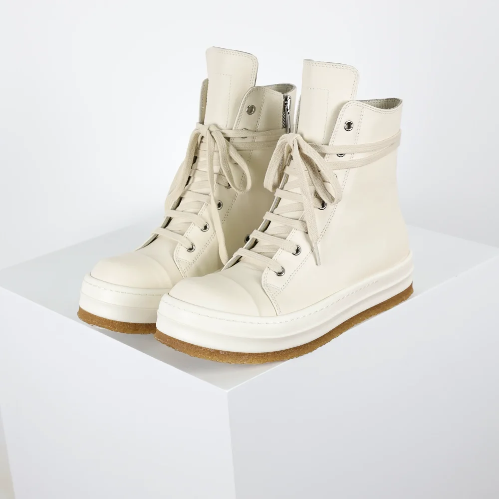 RO Geobasket High-Top-Sneakers aus Rindsleder mit runder Zehenpartie und Schnürung