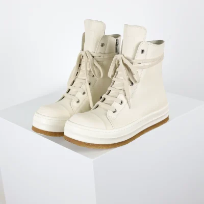 RO Geobasket High-Top-Sneakers aus Rindsleder mit runder Zehenpartie und Schnürung