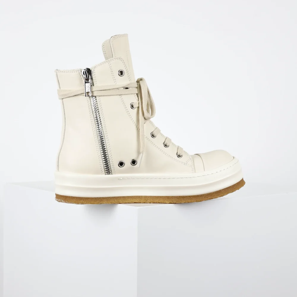 RO Geobasket High-Top-Sneakers aus Rindsleder mit runder Zehenpartie und Schnürung – Bild 7