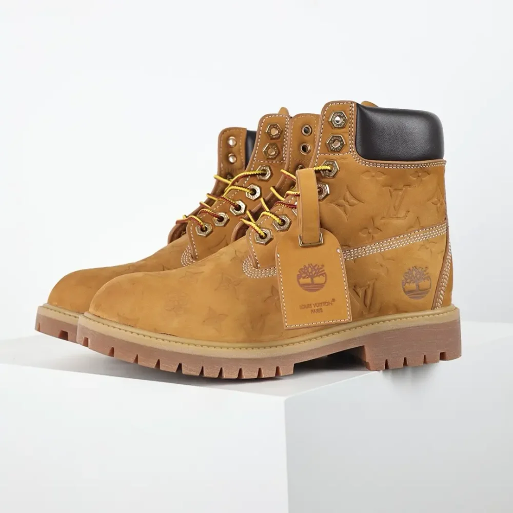 Stiefeletten mit „L.U. Timberland“-Schriftzug in Weizen – Bild 3