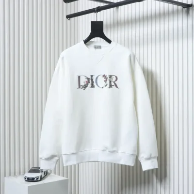 Sweatshirt mit Farbverlauf, Blumenmuster und Buchstabenmuster, Rundhalsausschnitt