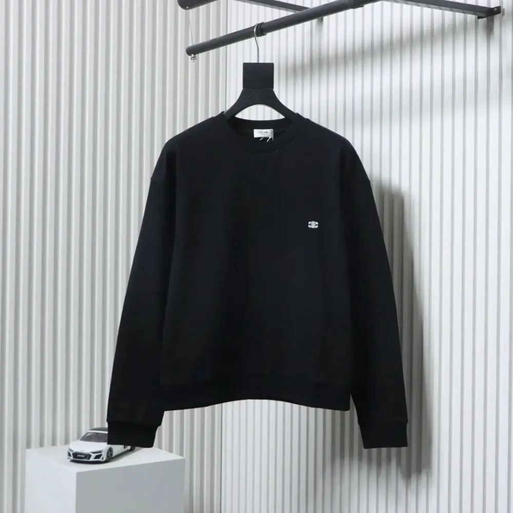 Sweatshirt mit Rundhalsausschnitt und Logostickerei von Celine