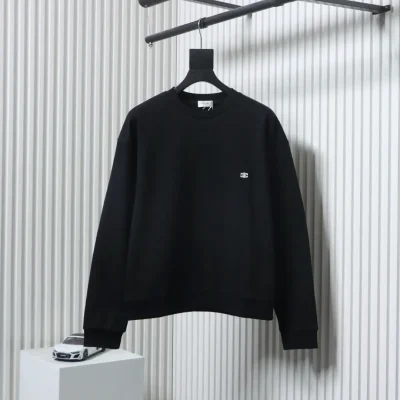 Sweatshirt mit Rundhalsausschnitt und Logostickerei von Celine