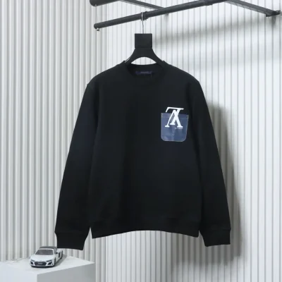 Sweatshirt mit angedeuteter Tasche und Buchstabenprint, Rundhalsausschnitt