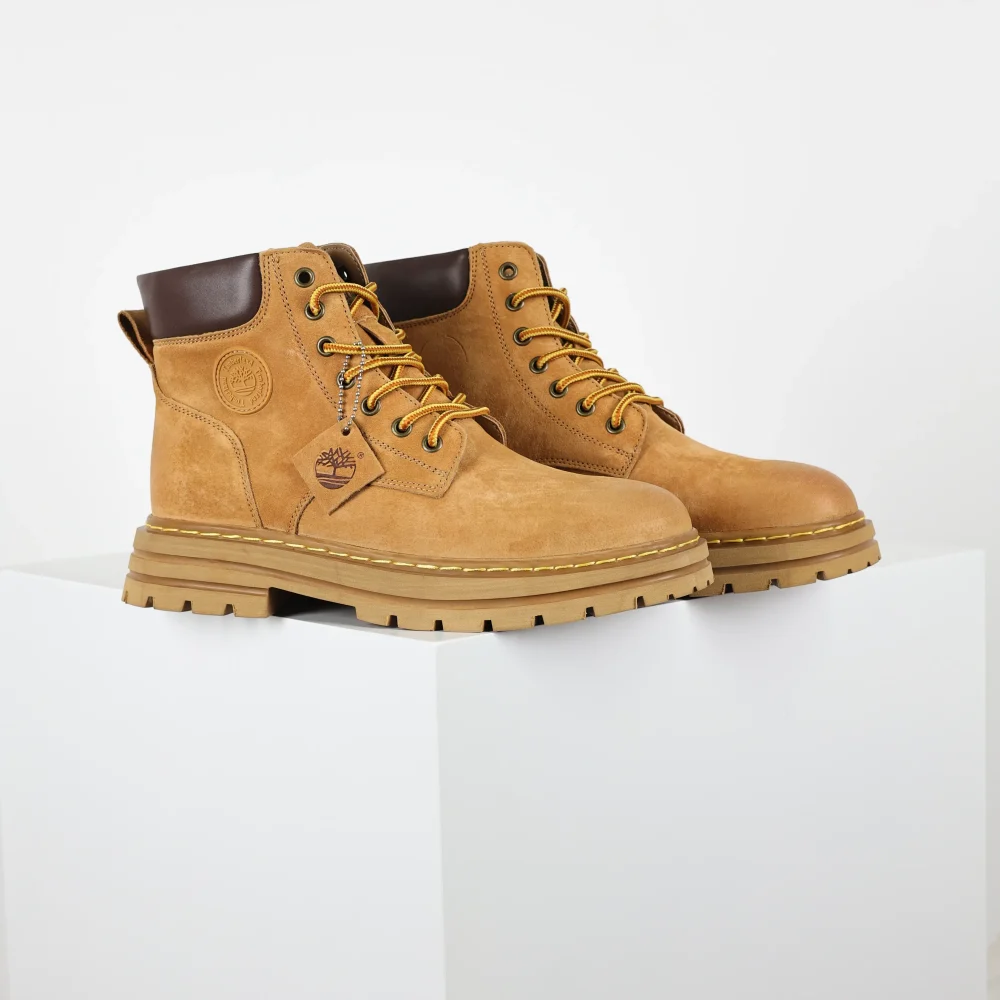Timberland Outdoor High Top Casual große gelbe Stiefel braun – Bild 2
