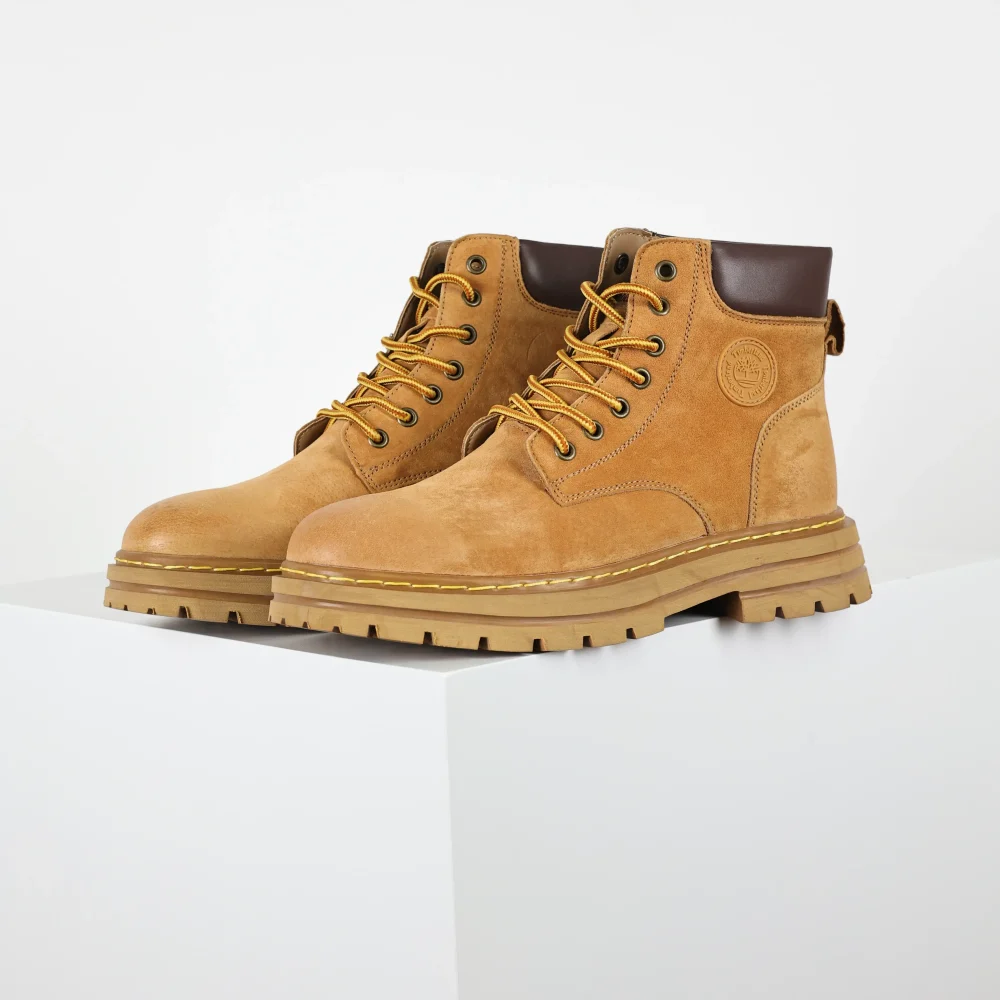 Timberland Outdoor High Top Casual große gelbe Stiefel braun – Bild 3