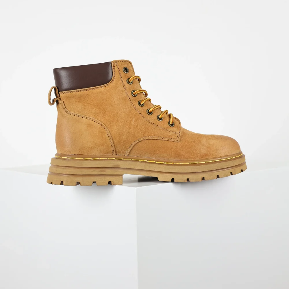 Timberland Outdoor High Top Casual große gelbe Stiefel braun – Bild 5