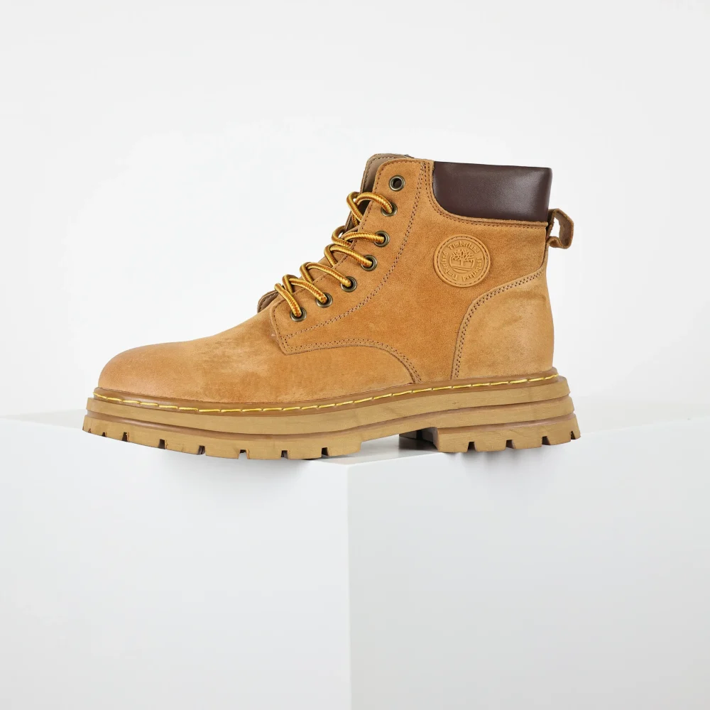 Timberland Outdoor High Top Casual große gelbe Stiefel braun – Bild 4