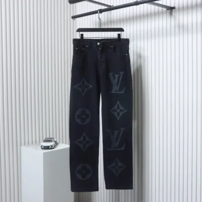 Twill-Jeans mit Monogramm-Print
