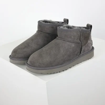 UGG Mini-Schuhe mit dünner Sohle, kurz, 1,5 cm, Grau