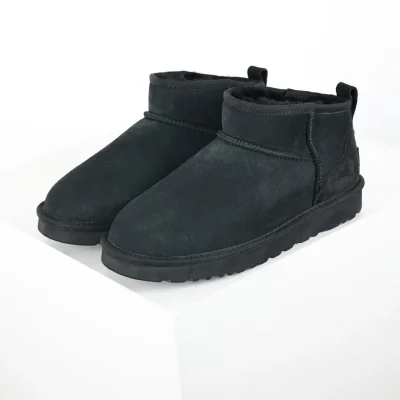UGG Mini-Schuhe mit dünner Sohle, kurz, 1,5 cm, dünne Sohle, Schwarz