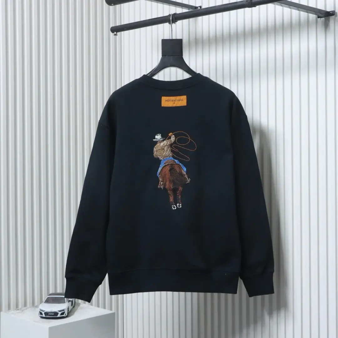 Western Cowboy Sweatshirt mit Stickerei und Rundhalsausschnitt – Bild 2