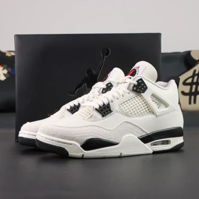 Air Jordan AJ4 „Flight Club“ Sail:Schwarz-University Red