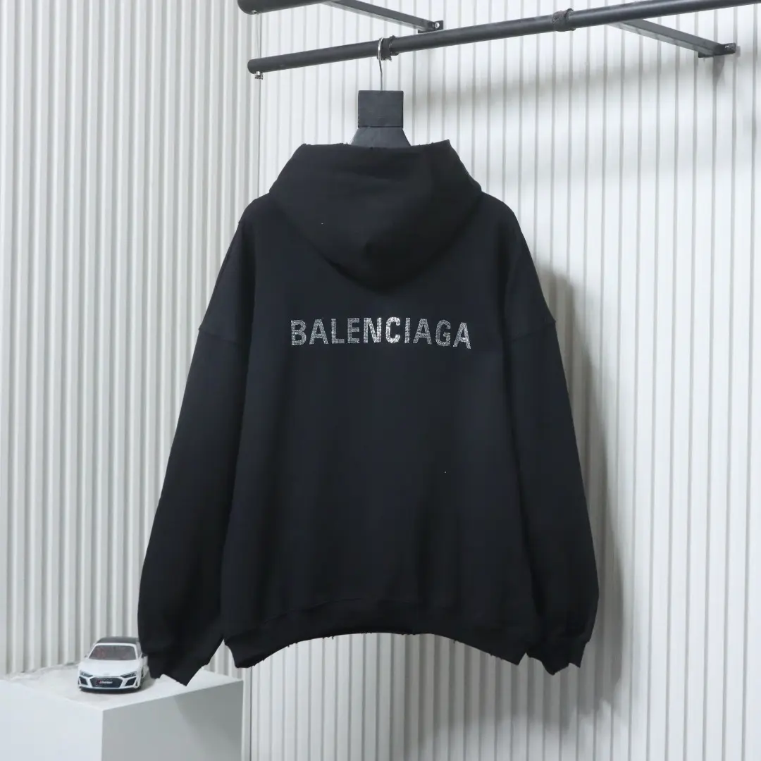 Balenciaga Hoodie mit Strassstickerei