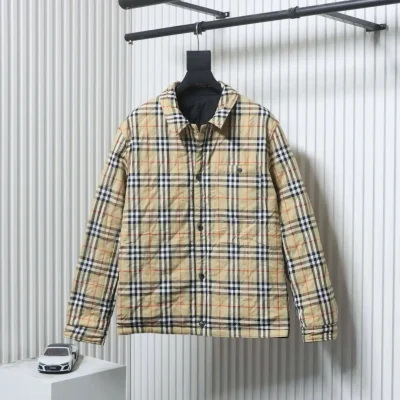 Jacke mit rautenförmigem Taschenmuster, wendbarer Baumwollmantel