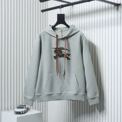 Kapuzenpullover mit kariertem Kriegspferde-Print und Flockdruck