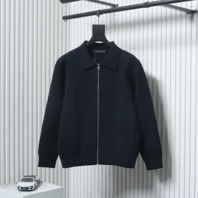 Mantel mit geprägtem Logo, Buchstabenreißverschluss und Strickrevers