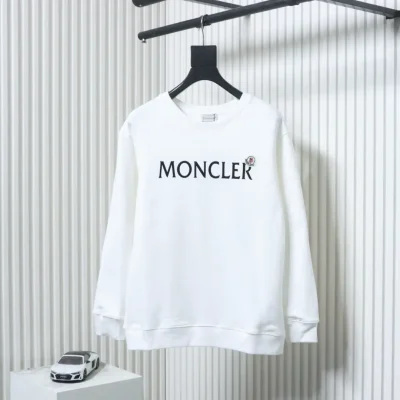 Moncler Classic Sweatshirt mit Flockdruck und Rundhalsausschnitt