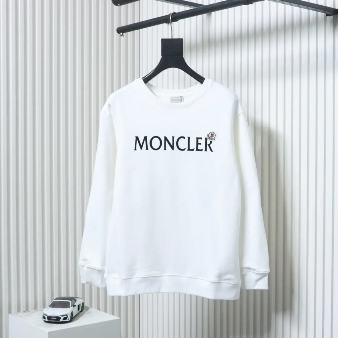 Moncler Classic Sweatshirt mit Flockdruck und Rundhalsausschnitt