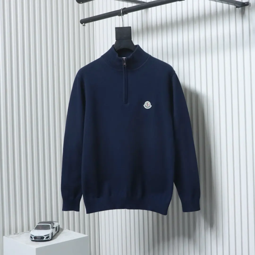 Moncler MC Strickpullover mit kleinem Logo und halbem Reißverschluss XXL – Bild 14