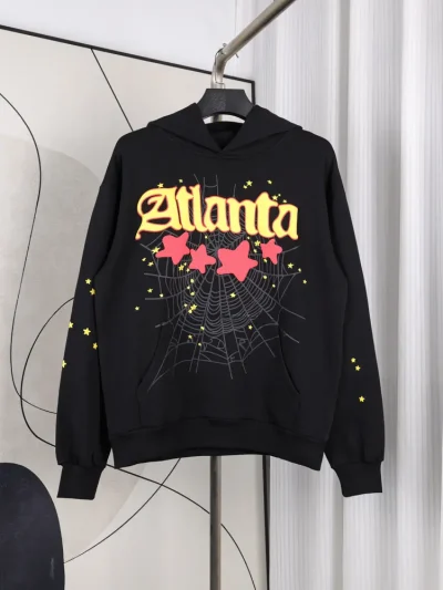 Sp5der Atlanta Hoodie 'Schwarz' ST004FW25BLK