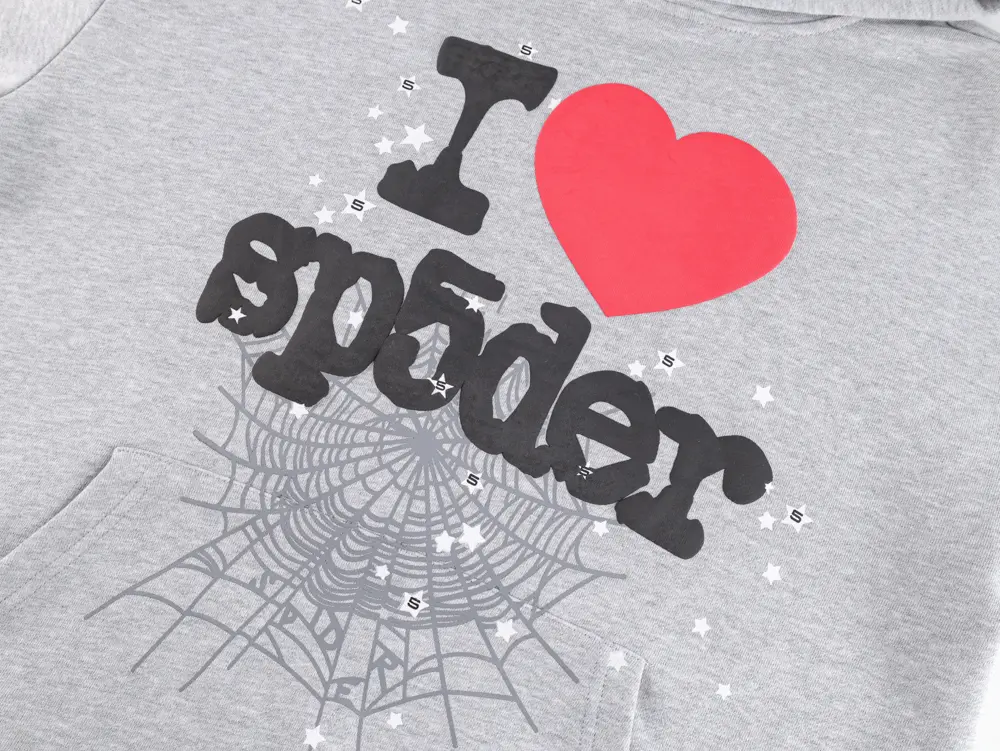 Sp5der I Heart SP5 Souvenir Hoodie Black – Bild 5