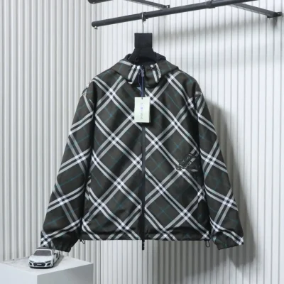 Warhorse Jacke mit besticktem Karomuster und doppelseitigem Reißverschluss