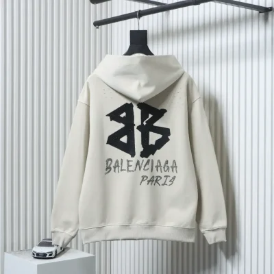Balenciaga Hoodie mit Strasssteinen und Doppel-B-Stickerei