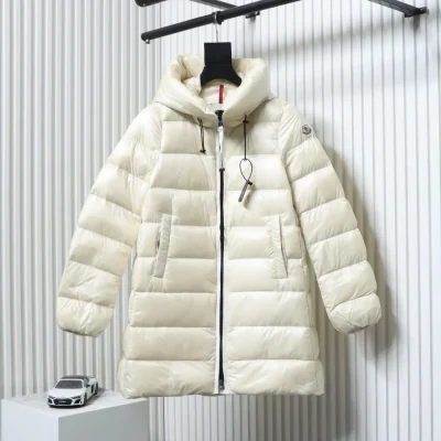 Damen-Daunenjacke mit Kapuze im Baby-Stil, mittellang