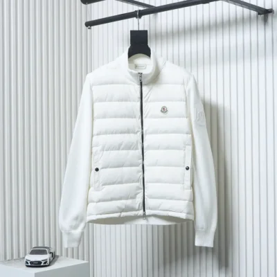 Moncler Strickjacke mit Patchwork-Daunen