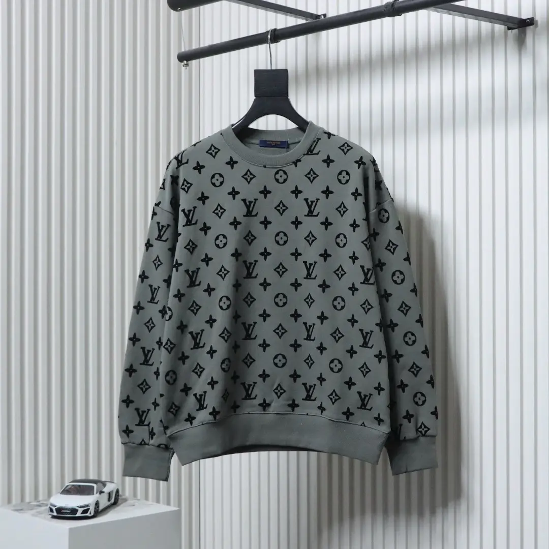 Sweatshirt mit Rundhalsausschnitt und durchgehendem Monogramm-Flockdruck