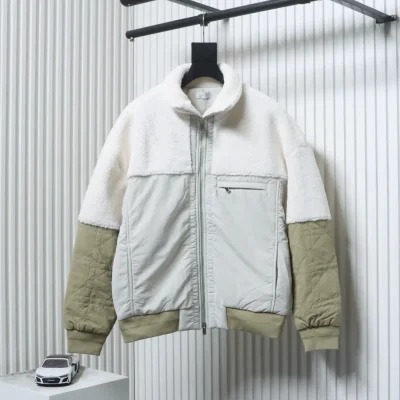 Teddy-Fleece-Jacke mit Logo und Reißverschluss