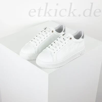 Time Out Sneaker aus schwarzem Epi-Kalbsleder Weiß Geprägter Druck