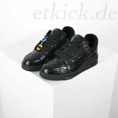 Trainer Sneaker Low Monogramm Glänzend Schwarz