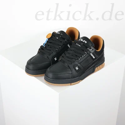 Trainer Sneaker Low Top Edition in Schwarz und Braun