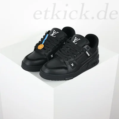 Trainer Sneakers Black Smooth Calfskin Leather