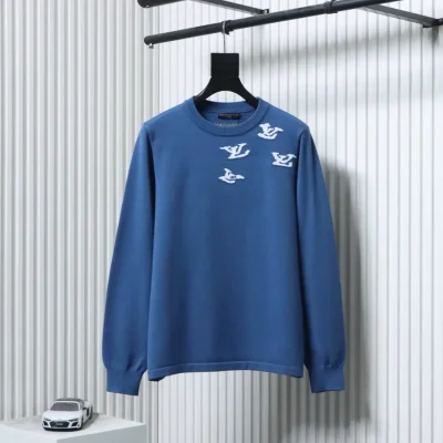 Cloud Jazz Pullover mit kleinem Jacquard-Ausschnitt und Rundhalsausschnitt