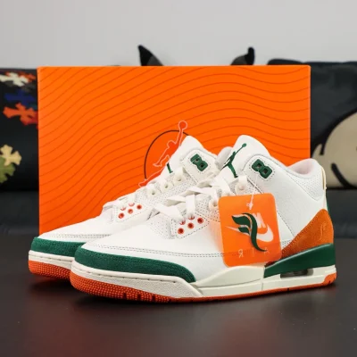 Solefly x Air Jordan 3 Retro „Miami“ Miami-Kollaboration – Weiß, Grün und Orange