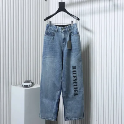 Balenciaga BLCG 24ss Patchwork-Hose aus schwarzem, floralem und grauem Denim