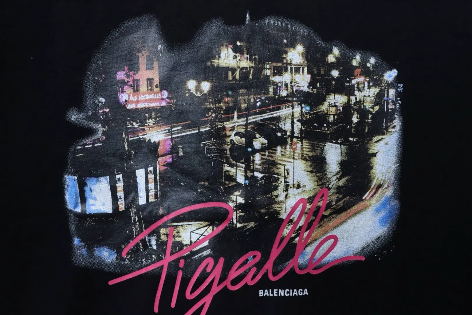 Balenciaga Pigelle Nightscape Limited Edition Washed Ripped Kurzarm-T-Shirt – Bild 7