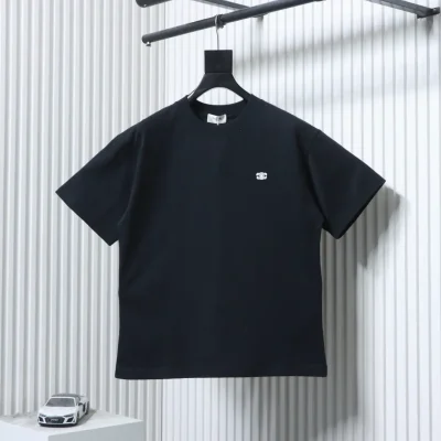 Celine Classic Arc de Triomphe Basic Kurzarm-T-Shirt mit gesticktem Logo