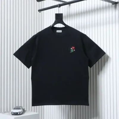 Kurzarmhemd mit floral besticktem Logo