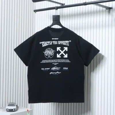 OW Kurzarmshirt mit gesticktem Logo und Pfeil-Slogan