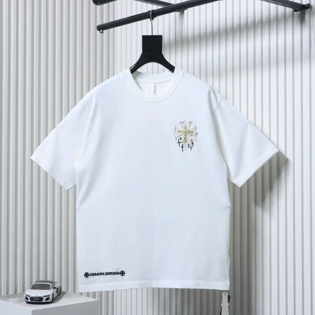 Robustes, kurzärmeliges Hemd mit Sanskrit-Kreuzstickerei – Bild 3