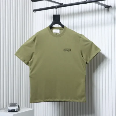 AM Kurzarm-T-Shirt mit Aufnäher-Applikation — Retro-Grün