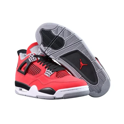 Ansicht der Außensohle und Seite Air Jordan 4 Retro.