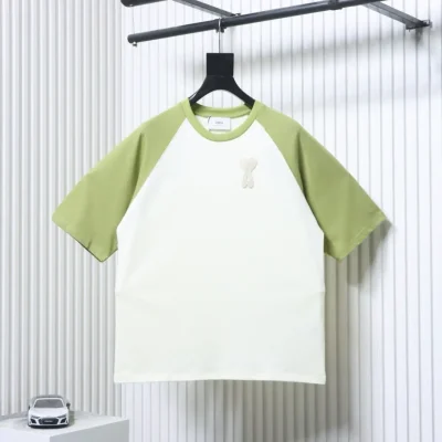 Ami Paris Color Block Kurzarm-T-Shirt