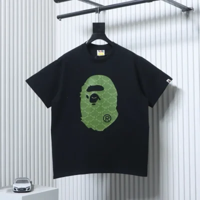 BAPE Kurzarm-T-Shirt mit Affenkopf-Diamantmuster
